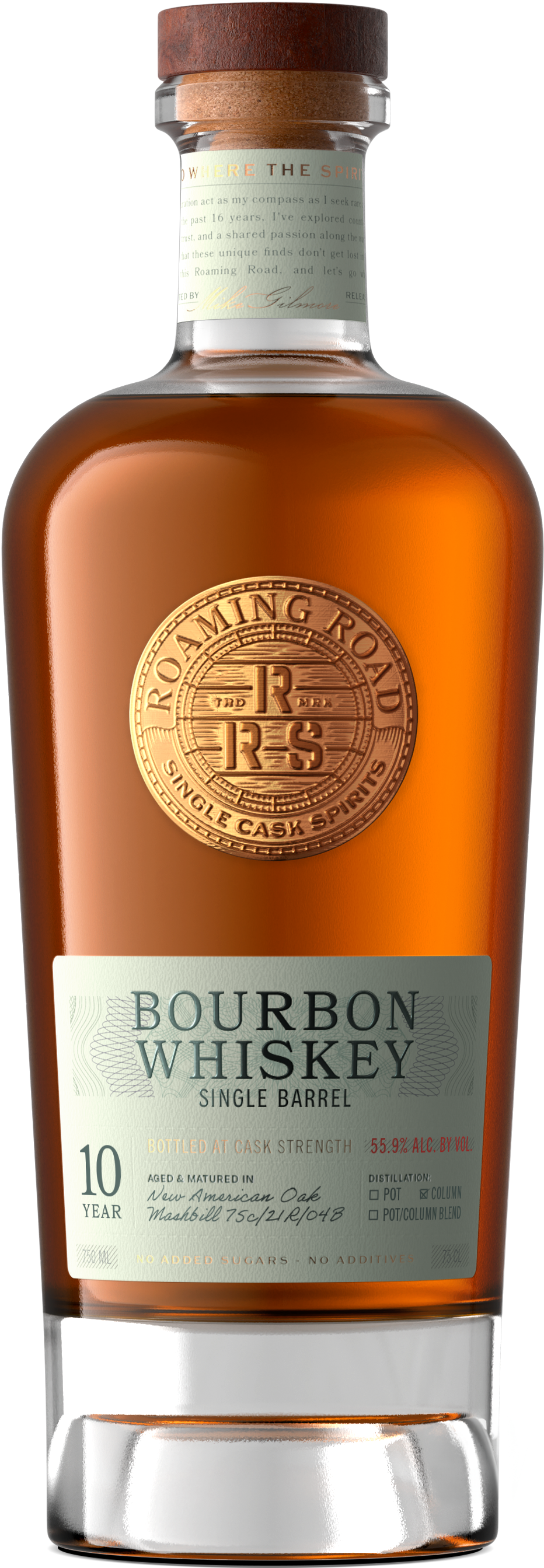 Roaming Road 10-Year Aged Indiana Bourbon 70cl - Corkscrew Exclusive