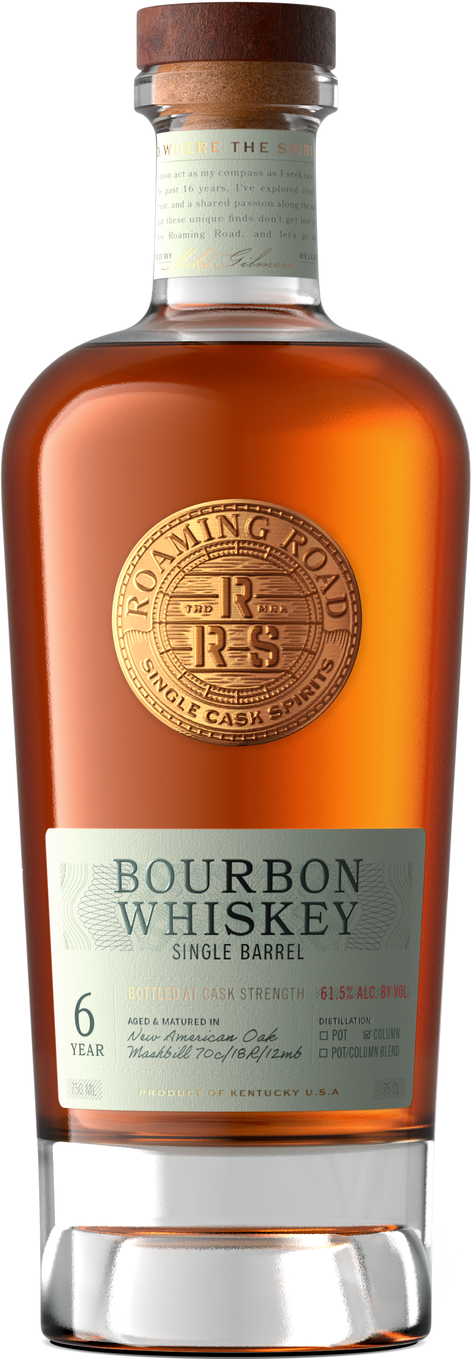 Roaming Road 6 Year Aged Kentucky BourbonBarrel #7728470cl