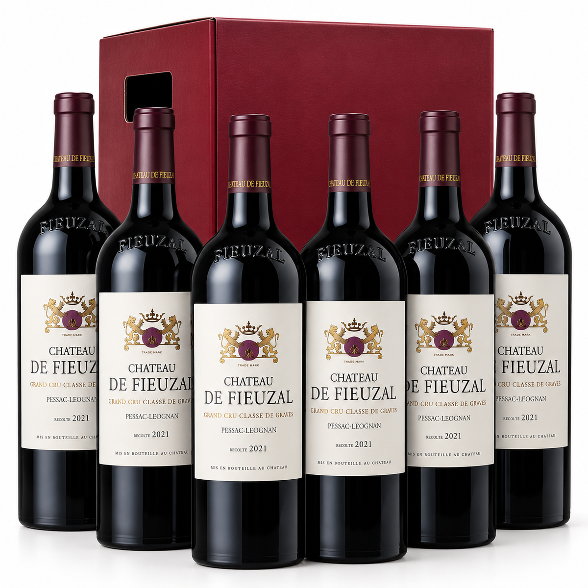 Château de Fieuzal Rouge 2021, Pessac-Léognan, Grand Cru Classé de Graves 6 Bottle Case In Gift Box