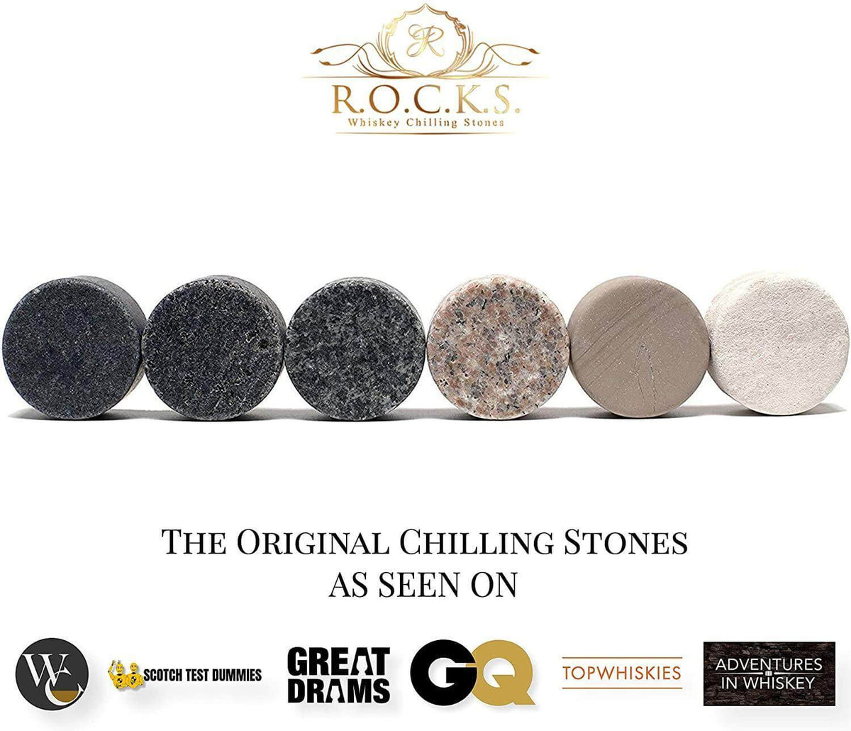 R.O.C.K.S Premium Decanter 4 Glass & Whiskey Stones Gift Set